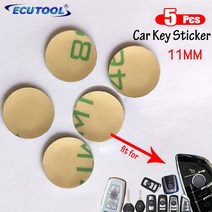 원격시동 스마트키 복사 경보기 차키 순정 버튼 자동차 5pcs 자동차 키 로고 스티커 BMW 원격 Fob 11MM 금, 한개옵션0