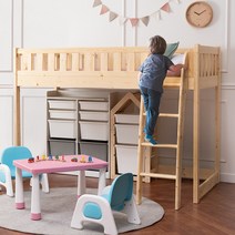 [추가즉시할인+매트포함시 포켓매트업그레이드+방수커버증정] 에보니아 스마일 원목 벙커침대, 프레임+라텍스매트, 싱글