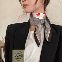 짧은스카프 가방손잡이 연예인 쁘띠 스카프 포패턴 프리미엄 사각 실크 양면
