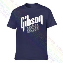 Gibson-미국 기타 전기베이스 하드 록 어쿠스틱 티셔츠 시원하고 편안한, [08] 4XL, [04] Navy