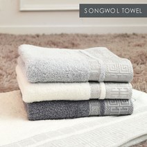 송월타올 격자40 뱀부얀수건, 연회색, 1장