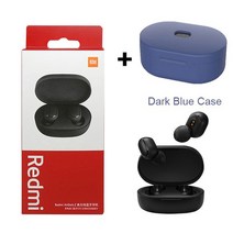 무선 헤드폰 헤드셋 블루투스 Xiaomi-오리지널 Redmi Airdots 2 Fone 블루투스 이어폰 무선 헤드셋 (마이크, 04 with Blue Case, 04 with Blue Case