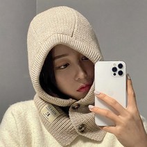 모루잡화점 니트 바라클라바 발라클라바 넥워머, 그레이