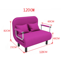 접이식쇼파 베드 접이식 다기능 소파 침대, 로즈 레드 대형 더블 120 너비 _1.5미터 이하
