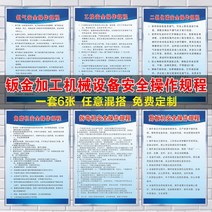 플래카드 작업장 생산 관리 제도판 창고 기업 슬로건 소방 감독 검사 방화 전력소비 오퍼레이터 위한 수칙 2866202994, 50x70cm, 판금 가공 조작 규정 한세트 6장