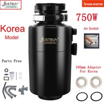 음식물처리기 주방 음식 쓰레기 처리 분쇄기 750W 폐기물 스테인레스 스틸 그라인더 커터 프로세서, 01 Adapter Air Switch_01 EU