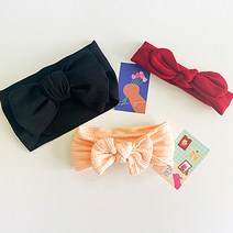 키즈웍 아기 신생아 여아 왕 리본 헤어밴드 3종