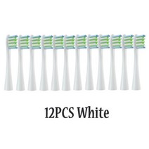 Oclean X/ X PRO/ Z1/ F1/ One/ Air 2 /SE 소닉 전동 칫솔 DuPont Soft Bristle Nozzles 용 12PCS 교체 용 브러시 헤드, 12white