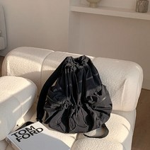 홍공장 봄 포켓 스트링 남녀공용 데일리 나일론 백팩