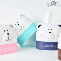 호쿠호니 휴지각 두루마리케이스 티슈 롤 커버 화장지 곰돌이 베어, 1개, 스카이