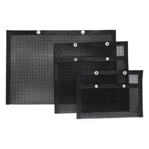 3Pcs 재사용 가능한 바베큐 그릴 가방 숯 바베큐 그릴 가방 메쉬 파우치 배낭 여행 하이킹 피크닉 요리 야외, 검은색, 40x27cm 27x21.5cm 24x13.7cm, 유리 섬유