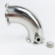 호스니플 신주 이중 y자 회전 엘보 1.5 "(38mm)OD50.5mm 써모 웰 니플 및 플러그가있는 90 도 파이프, 02 with thermometer