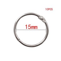 고품질 2 3 5 10Pcs 금속 반지 바인더 15 - 80mm DIY 앨범 루스 리프 도서 농구 오프닝 사무실 바인딩 Supplie 사진, 15mm