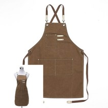 캔버스 앞치마 브라운 애견미용앞치마 어린이집교사앞치마 미용사앞치마 선생님원피스앞치마 시원한앞치마 동