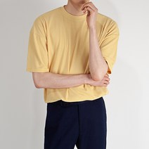 스타일에스 MD 남자 여자 빅사이즈 골지 라운드 반팔 티셔츠