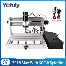 레이저커팅기 레이저 조각기 절단기 커팅 CNC 3018 최대 500w 스핀들 금속 밀링 조각 기계 20W 조각사 DIY 나무 라우터 컷 MDF 스테인레스 스틸, CHINA, 5500mw laser, 3018 MAX No Offine