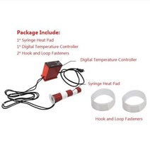 열선패드 히팅패드 가열선 온열패드 원통형 주사기 전기 실리콘 고무 가열 패드 링 슬리브 니들 튜브 디지털 온도 조절기 포함 USB 또는 와이어 타입, 20.30CC D25xL50mm P3  12V 220V