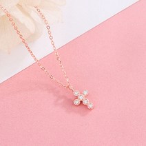 다이나토리 925 실버 순은 큐빅 미니 십자가 목걸이