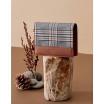 DAKS LONDON 브라운 체크콤비 가죽 타슬 포인트 카드지갑 39082