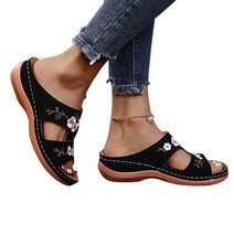 펀칭 자수 샌들 통굽 뉴타임즈 E022B283