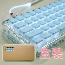 투명 키보드 키캡 더블 스킨 포인트 기계식 예쁜 RGB 커스텀 저소음 PBT 61 68 84 87 104, ., 표준, G.블루 케이스포장