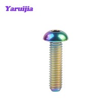 Yaruijia 티타늄 볼트 M3/M4/M5/M6/M8x6/8/10/12/15/16/18/20/25/30/35mm 하프 라운드 헤드 육각 나사 도로 자전거 부품, [01] Titanium, [01] M3, [02] 8mm
