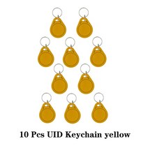 NFC 복사 RFID 액세스 제어 배지 NFC 스마트 칩 0 블록 재기록 가능 키 Fob 13.56MHZ 1K 태그 피스, 10 10PCS-UIDK-Yellow