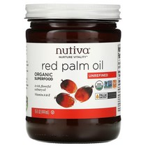 Nutiva Red Palm Oil Unrefined 15 fl oz (444 ml), One Color, One Size, 1개