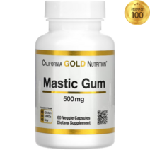 켈리포니아골드 Mastic Gum 500mg Per Serving 60정 비건, 60 개