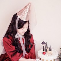 레이스 베일 꼬깔모자(공주꼬깔), 화이트