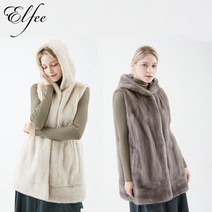 [엘페] 진도 휘메일 풀스킨 밍크 후드 베스트 (EV03)-유색