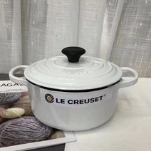 Lecreuset [르쿠르제] 미키 콜라보 양수 주물 무쇠냄비 18cm 신혼부부 집들이선물, 화이트, 지름18cm 1.8L