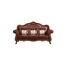 엔틱쇼파 북유럽 빈티지 카우치 소가죽 거실 클래식, 브라운 1인용