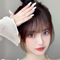 뱅헤어 앞머리 탑컵버 부분 가발 헤어피스 머리카락, A타입, 흑갈색