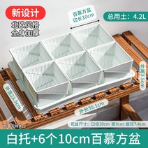 틀밭 대형화분도매 상추수경재배 키큰화분 난화분 콩분 플분 행인화분 삽목상자 슬릿분 새로운 작은 플라스틱 통기성 조합 식물 제어 루트 사각형 바닥 트레이, 새 세면대 + 흰색 쟁반 + 흰색 세면대 6개(1, 수지