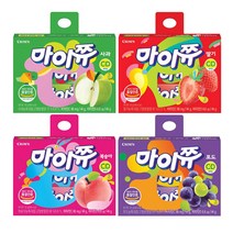 크라운 마이쮸 딸기 3번들 132g+복숭아 3번들 132g+사과 3번들 132g+포도 3번들 132g(총4개), 4개