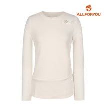 올포유 올포유 여성 밑단 러플 라운드 티셔츠 AWTRI7156-102_G
