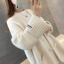 꽈배기 퍼프소매 간절기 박스핏 오버핏 겨울 롱니트가디건 환절기 포켓 롱기장 숄 가을