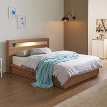 데코라인 올라 LED 평상 서랍형 슈퍼싱글 침대프레임 SS, 화이트