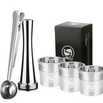 커피 캡슐 머신 가정용 미니 새로운 스테인레스 스틸 재사용 가능한 필터 illy 3.2 기계 용 리필 형 컵 포드 탬퍼, 자두