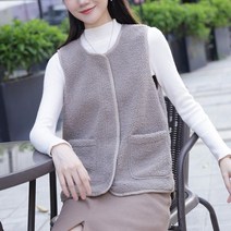 단톤조끼 무스탕 여자 오버핏 경량 홈쇼핑 패딩 조끼 니트 키작녀 데이트룩 따땃 빅사이즈 아우터