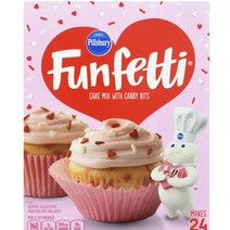 필스버리 펀페티 캔디 비츠 케이크 믹스 발렌타인, 1개, 432g