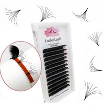 럭키 래쉬 1second auto blooming fan eyelash extension korea pbt volume easy fan lashes false mink 개별 속눈썹, 참조, 0.07mm, 15mm, 1개