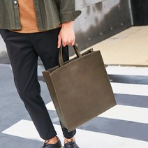 딕피스트 3컬러 남자 가죽 스퀘어 캐쥬얼 정장 숄더겸 크로스 가방 토트백 TDF348