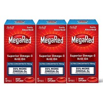메가레드 크릴 오일 오메가3 750mg 80정 2팩, 80 카운트(3팩)