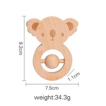 아기 체육관 신생아 유아 놀이 놀이방 매트 베이비 장난감 1pc Teether 나무 음악 딸랑이 BPA 반지 설치류 실리콘 구슬 교육 몬테소리 완구 어린이, [13] Bear
