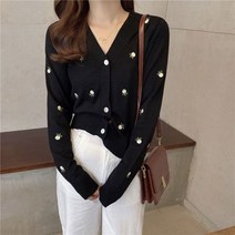 플라워자수 가디건 플라워무늬 자수 봄코디 플라워 오버핏 스웨터 브이넥 풀오버