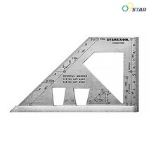 스타렉슨 직각연귀자 SCT-459A 각도자 삼각자 눈금 스테인리스 스틸 목공구 우드툴 건축 선긋기, 1개