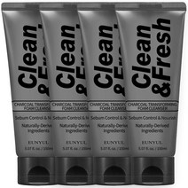 은율 클린앤프레시 차콜 트랜스포밍 폼 클렌저, 150ml, 4개입