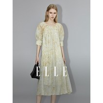 여성 반팔 롱 원피스 라운드 플라워 원피스 빅사이즈 여름 꽃무늬 플레어 여자원피스 프리사이즈 인박카001 Elle 프랑스 부드러운 긴 거품 슬리브 드레스 여성 2023 여름 새로운 장난감 디자인 감각 패턴 스커트